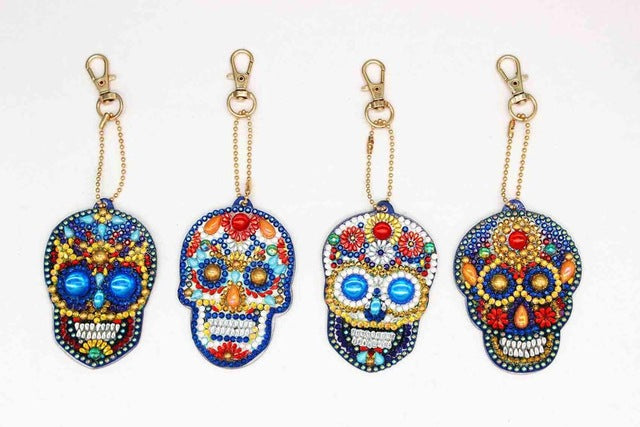 4Pcs Full Special Shaped Diamond Painting Skull