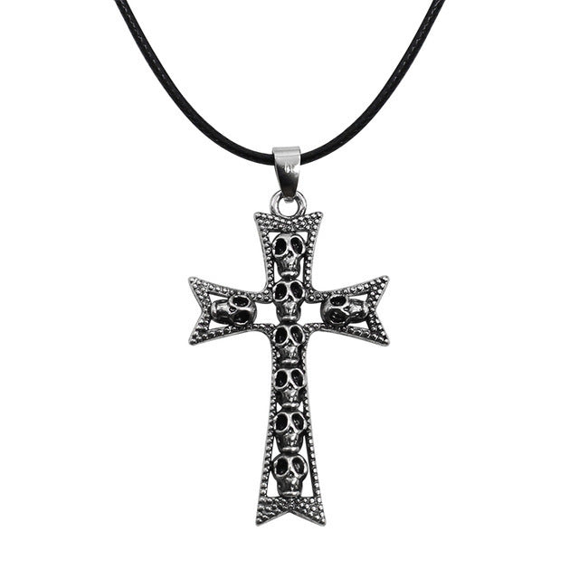 Fashion Steampunk Inverted Pentagram Pan God Skull Goat Head Pendant Necklaces Satanism Satanic Occult Metal DIY Choker Necklace