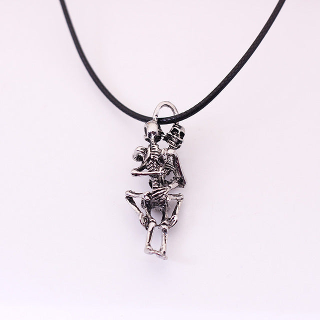 Fashion Steampunk Inverted Pentagram Pan God Skull Goat Head Pendant Necklaces Satanism Satanic Occult Metal DIY Choker Necklace