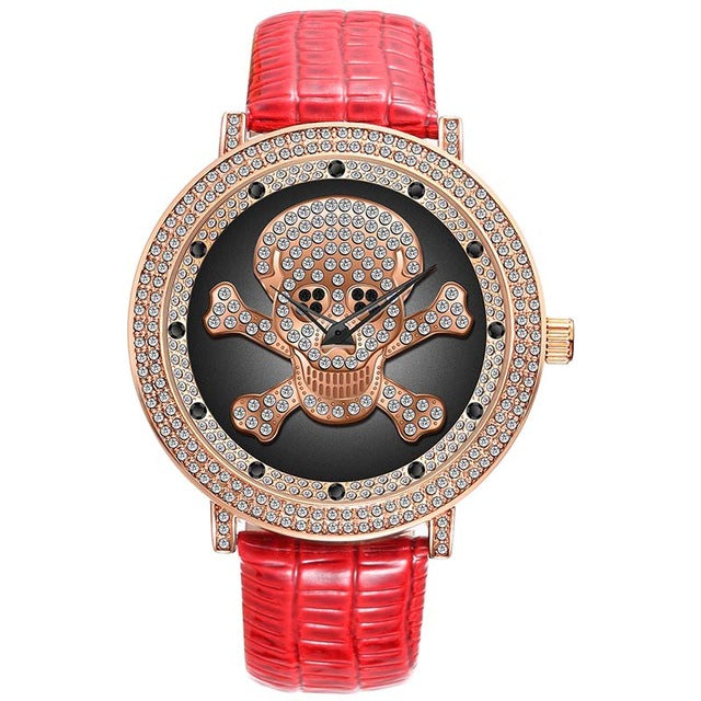Women Rhinestone Skull Watches Luxury brand Bracelet Wristwatch Fashion