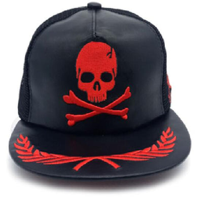 Unisex Hip Hop Hats Skull Metal Plain Snapback Caps Men Casual Outdoor Sun Hat Baseball Cap Flat-brimmed Hat