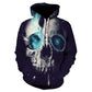 Punk Youth 2018 New Blue Skull Hoodie Men Clothing War Streetwear Hood Long Hoodie Sweatshirt Casual Funny Pocket Hoodie