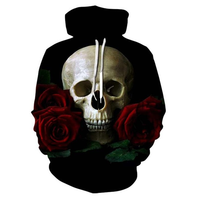 Punk Youth 2018 New Blue Skull Hoodie Men Clothing War Streetwear Hood Long Hoodie Sweatshirt Casual Funny Pocket Hoodie