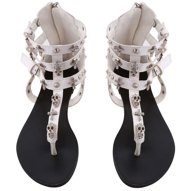 Cross Skull Flat Sandals Women Summer Shoes Flip Flop