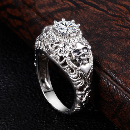 Skull Heart CZ Stone black Ring for Women Fashion Jewelry