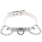 Choker Rivets O Round Metal Silver Color Leather Collar Bondage Goth Chokers Women Gothic Necklace 2017 New Punk Jewelry