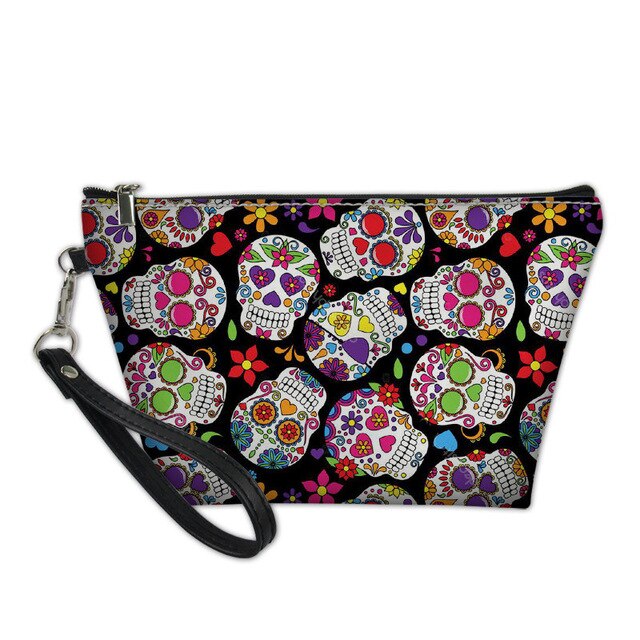 Make Up Bags Sugar Skull Printing Cosmetic Cases Ladies Large Capacity Makeup Bag