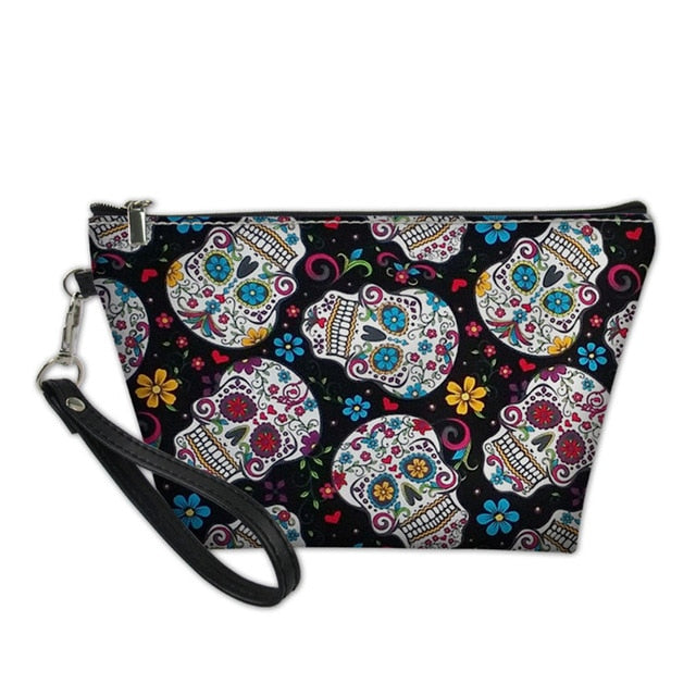 Make Up Bags Sugar Skull Printing Cosmetic Cases Ladies Large Capacity Makeup Bag