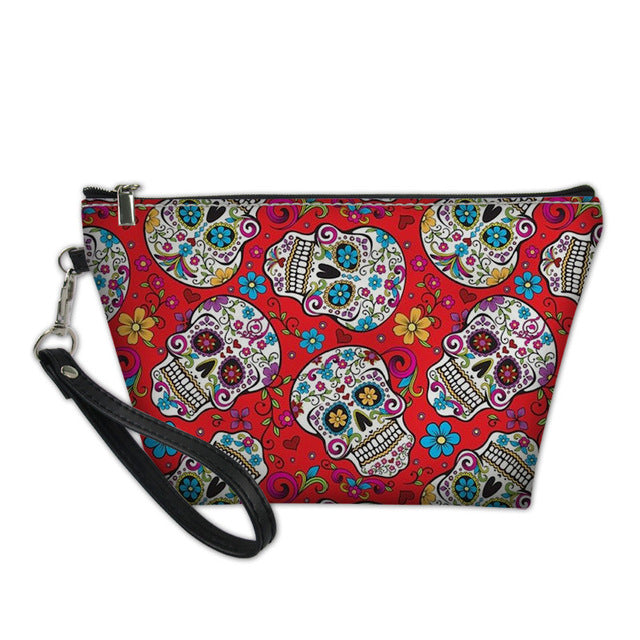 Make Up Bags Sugar Skull Printing Cosmetic Cases Ladies Large Capacity Makeup Bag