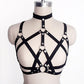 New Fashion Goth Women Chest O Ring Studded Strap Garter Belt Cage Bondage Lingerie Bust Bra Black