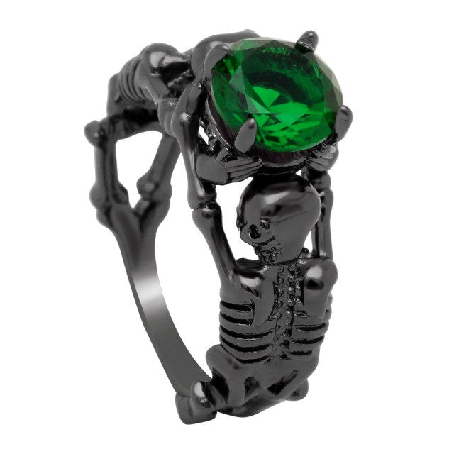 Ghost evil Skull skeleton Hand CZ Ring European and American Punk style Motor Biker Men Ring new skull men's jewelry