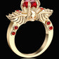 Brand New Arrival Creative Black Silver Gold colour Wing Skull Ring with AAA Zirconia Crystal Plated Party Jewelry