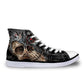 Punk Azrael Skull Print Men Canvas Shoes Casual Man's Lace-up Flats Shoes Fashion High top Vulcanized Shoes for Boys