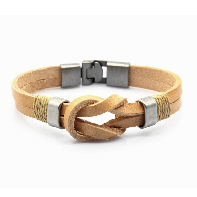 New Fashion 3 layer Leather Skull Bracelets&Bangles Handmade Round Rope Turn Buckle Bracelet For Women Men Charm bracelet