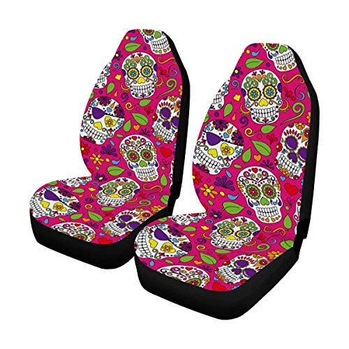 Damask Seamless Floral Flowers Pattern Car Seat Covers Protector Set