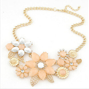 Jewelry Fashion Gem Flower Necklace Choker Necklaces Statement New For Woman