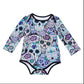 Newborn Baby Jumpsuit Rompers Boys Girls Long Sleeve Cotton Skull Cartoon Party Clothing Overalls Halloween Outfits Infant 0-2T