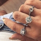 12pcs Ring Set Vintage Jewelry Crystal Statement V Design Knuckle Finger Ring Boho Turkish Female Anel Accessories 2018