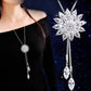 Fashion elegant sweater chain long crystal snow pendant water drop accessories long decoration necklace jewelry