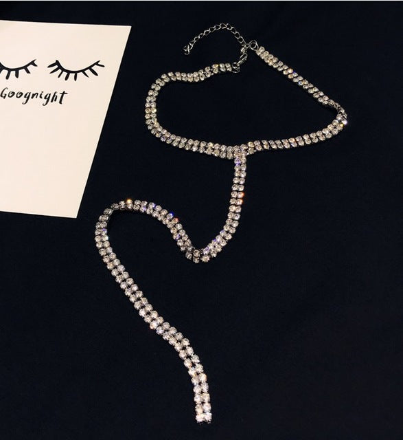 Fashion elegant sweater chain long crystal snow pendant water drop accessories long decoration necklace jewelry