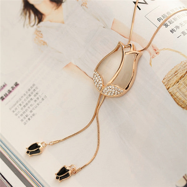Fashion elegant sweater chain long crystal snow pendant water drop accessories long decoration necklace jewelry