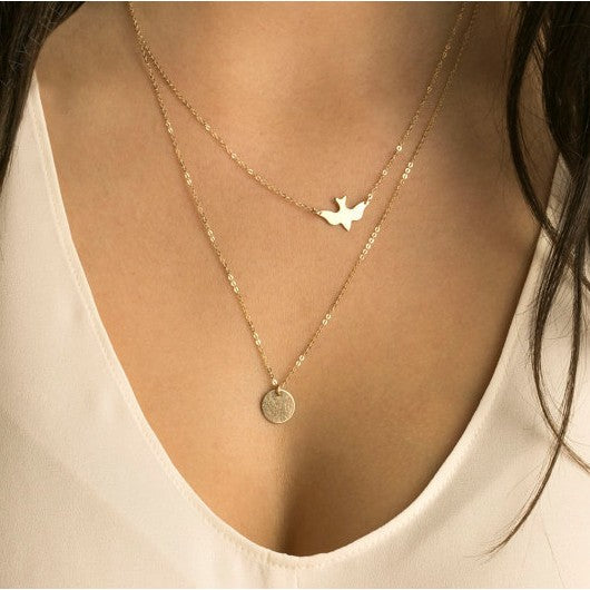 Jewelry trade clavicle short necklace pendant sweater chain men and women crystal dots multilayer beach accessory