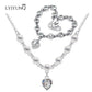 Fashion Romantic Crystal Jewelry Sets For Women Heart Bracelets And Necklace