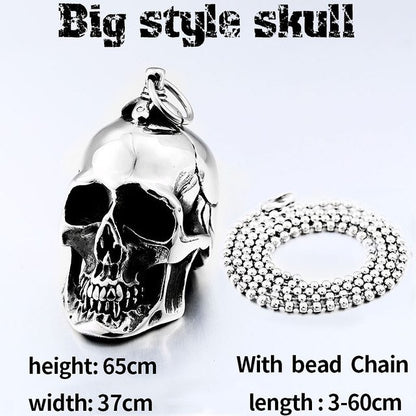 stainless steel men punk skull pendant domineering personality accessories jewelry
