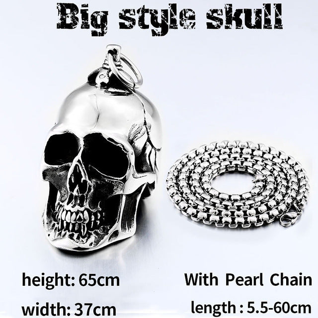 stainless steel men punk skull pendant domineering personality accessories jewelry