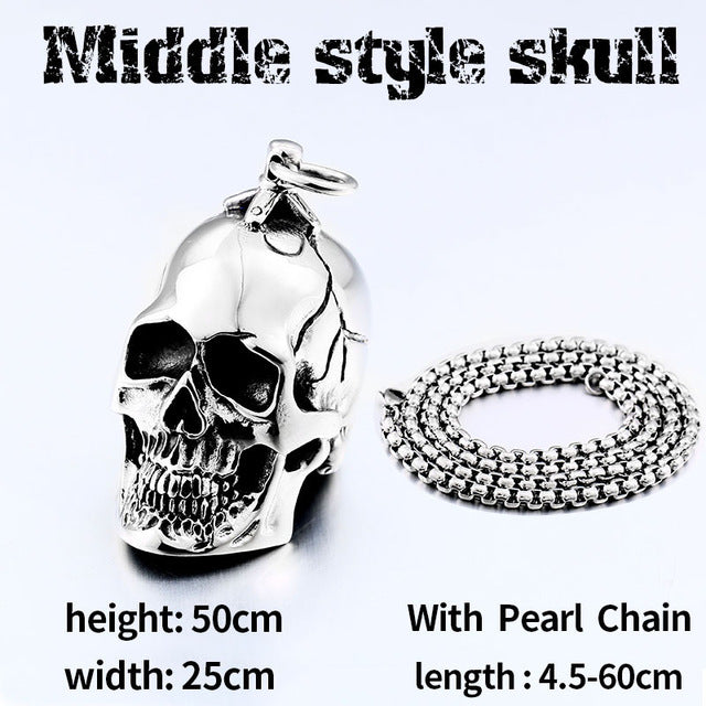 stainless steel men punk skull pendant domineering personality accessories jewelry