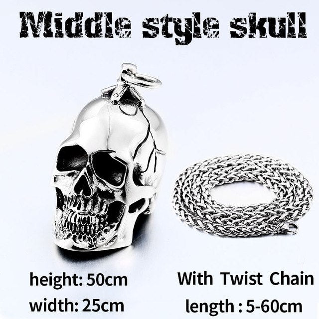 stainless steel men punk skull pendant domineering personality accessories jewelry