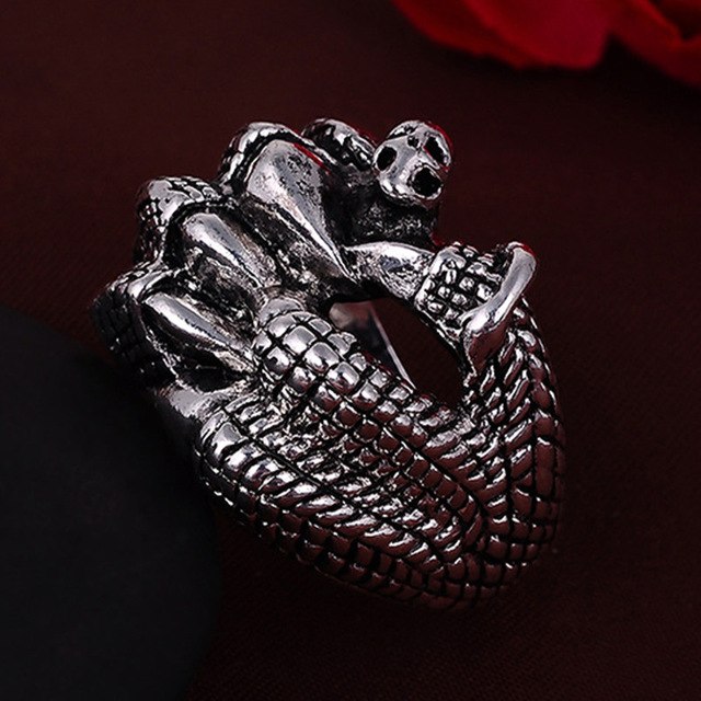 Punk Vintage Trend Men's Ring Gothic Men Skull Flower Biker Zinc Alloy Ring Man Fashion Rings Free Shipping sa977