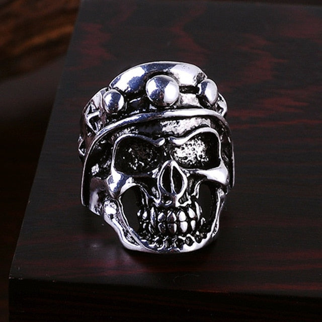 Punk Vintage Trend Men's Ring Gothic Men Skull Flower Biker Zinc Alloy Ring Man Fashion Rings Free Shipping sa977