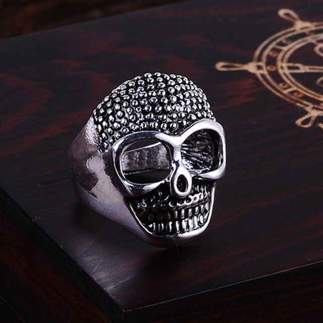 Punk Vintage Trend Men's Ring Gothic Men Skull Flower Biker Zinc Alloy Ring Man Fashion Rings Free Shipping sa977