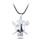Anime One Piece Zoro Skeleton Necklace Skull Metal Silver Pendant Colar White beard Ace Kolye Rope Chain For Men Jewelry Collier