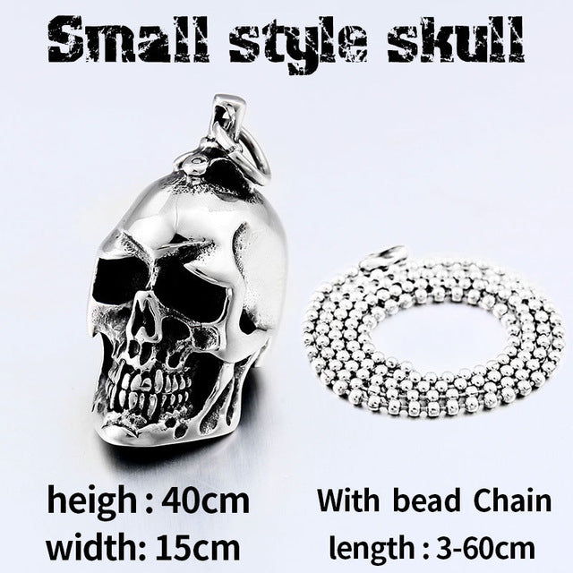stainless steel men punk skull pendant domineering personality accessories jewelry