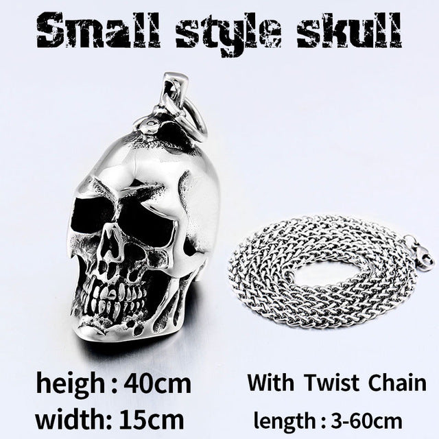 stainless steel men punk skull pendant domineering personality accessories jewelry