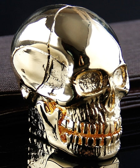 Authentic Heavy armor gold-plated 3D big skull head lighter