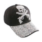 Cap hats handmade DIY SKULL pattern with silver rhinestone