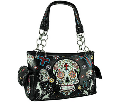 Sugar Skull Purse with Concealed Carry Pocket Handbag