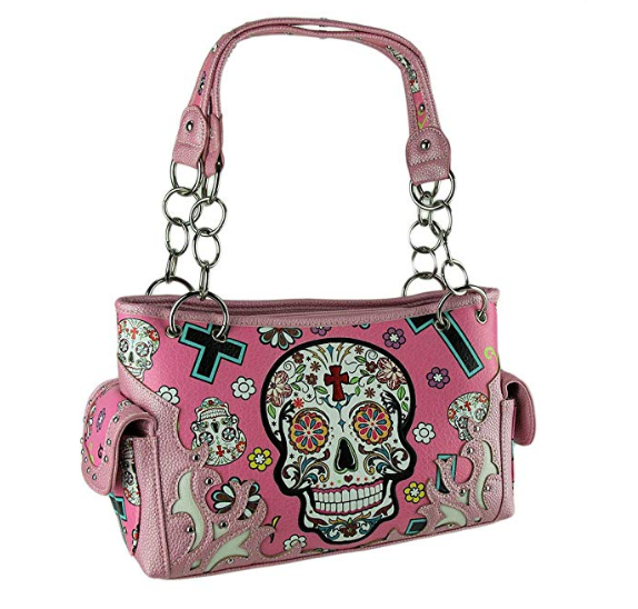 Sugar Skull Purse with Concealed Carry Pocket Handbag