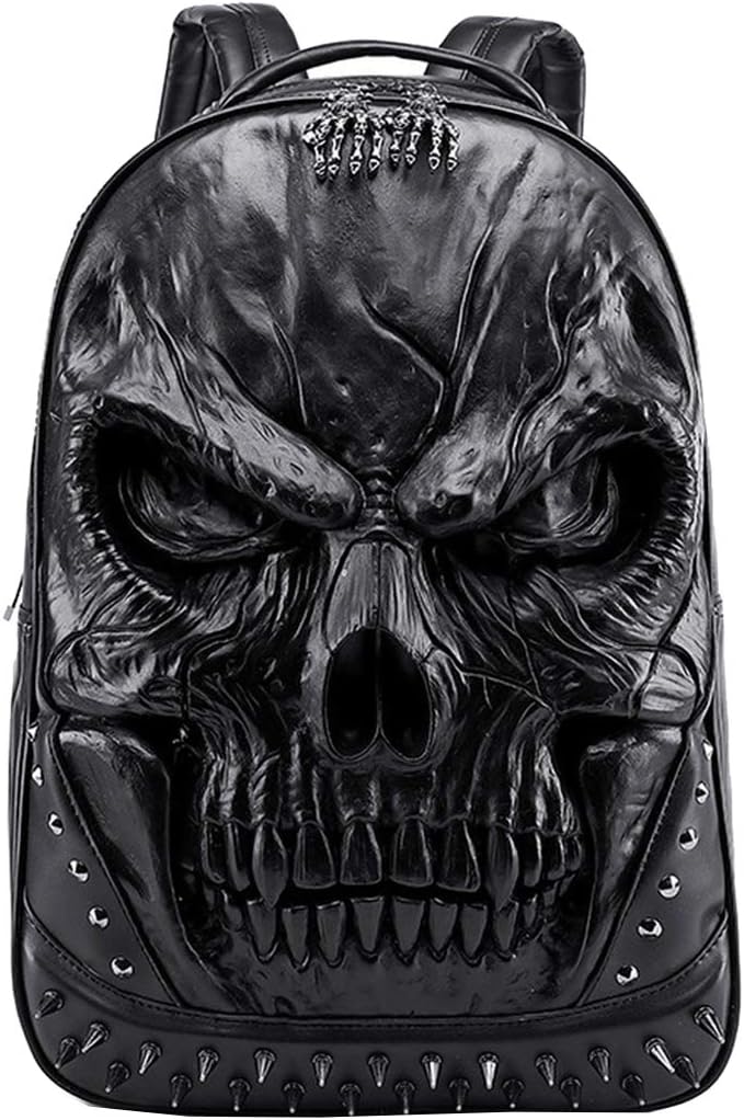 3D Pu Leather Skull Backpacks Men Large Capacity Laptop Bagpack Designer Casual Bookbag Travel outdoor Bags