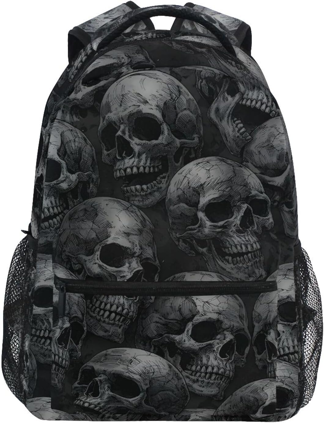 Scary Skulls Backpack For Girls Boys, Student School Bag Bookbag Travel Laptop Backpack Purse Daypack