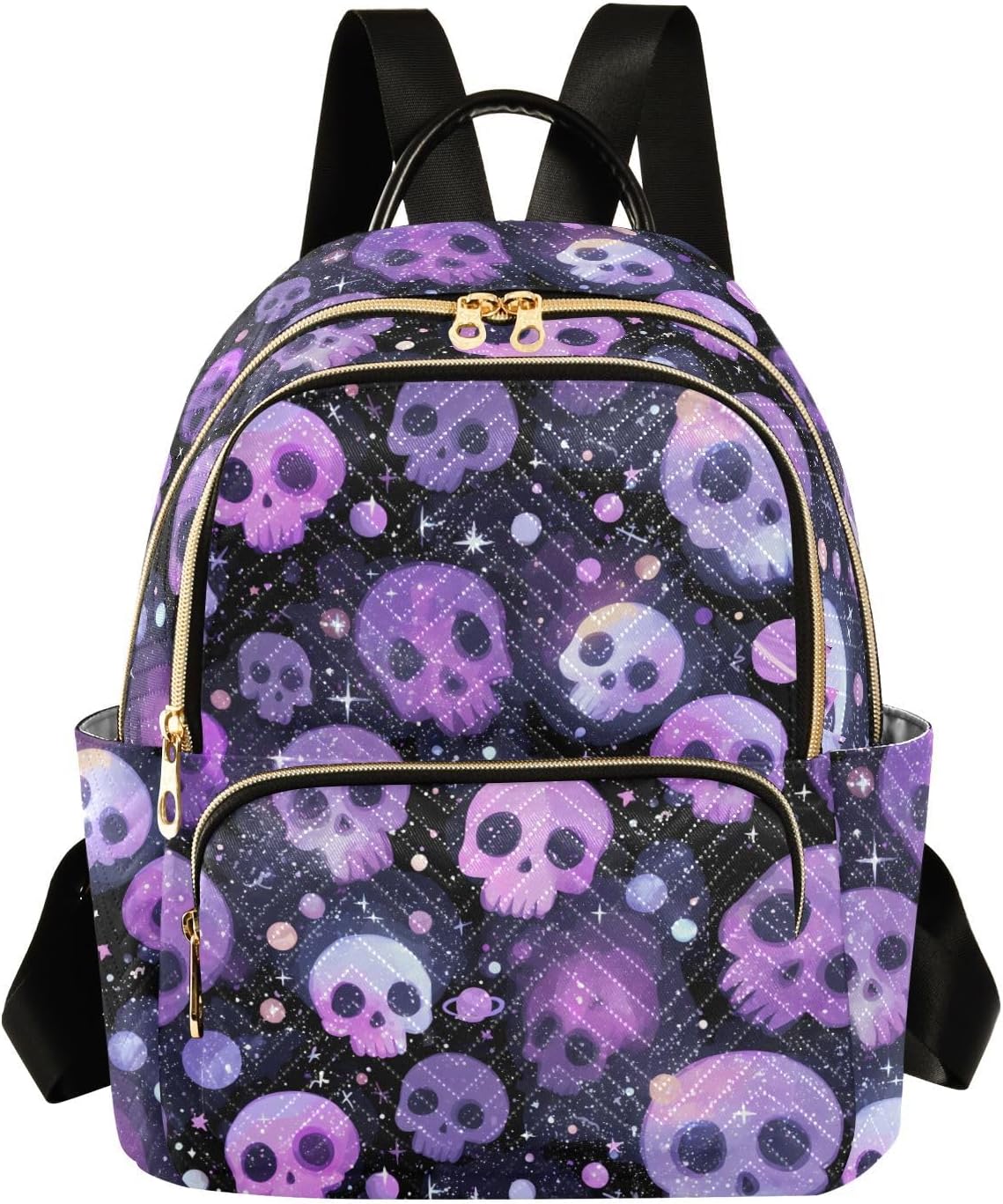 Purple Skull Mini Backpack for Women Travel Backpack Purse Shoulder Bag