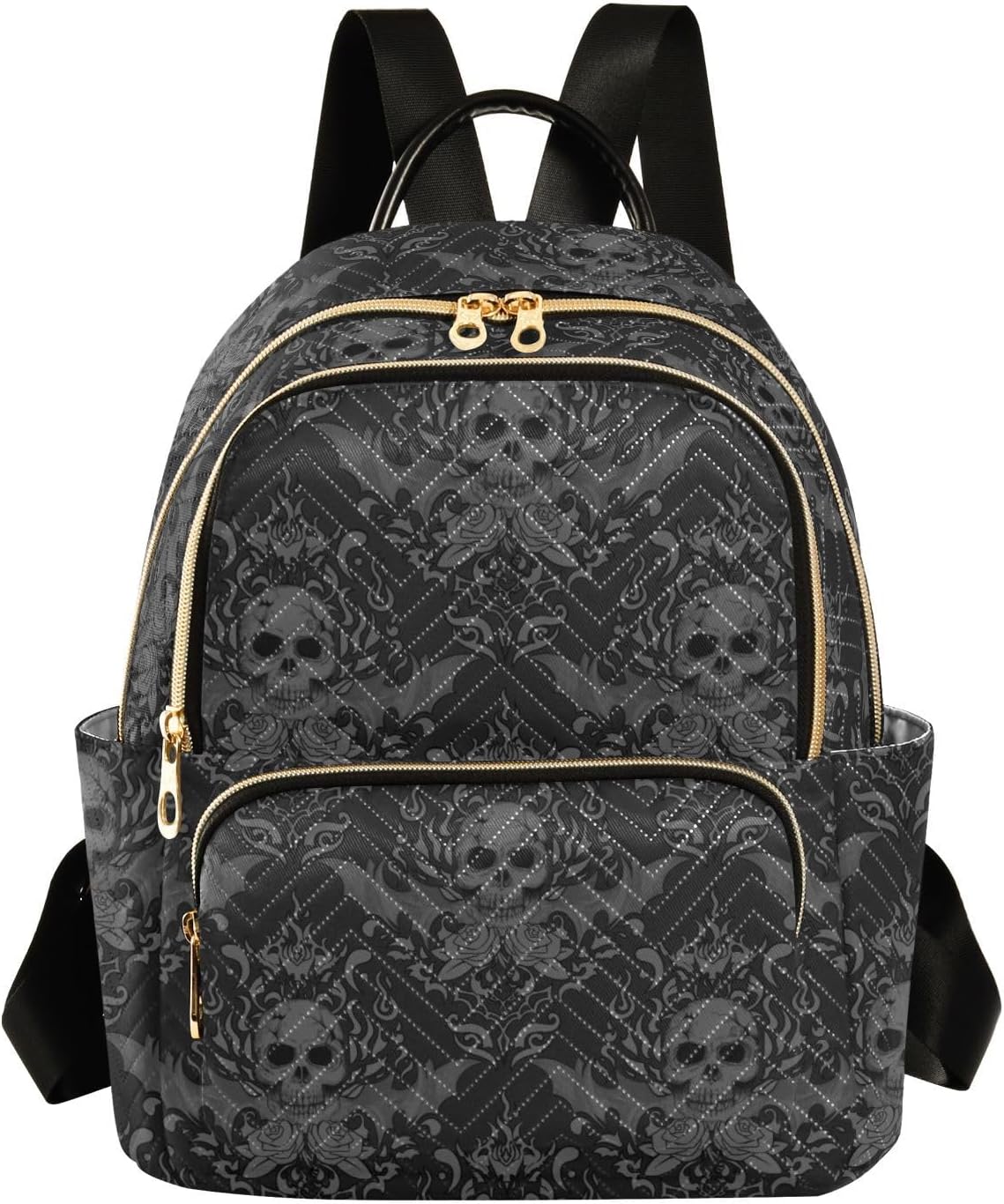 Goths Skull Quilted Backpack Purse for Women Fashion Small Backpack