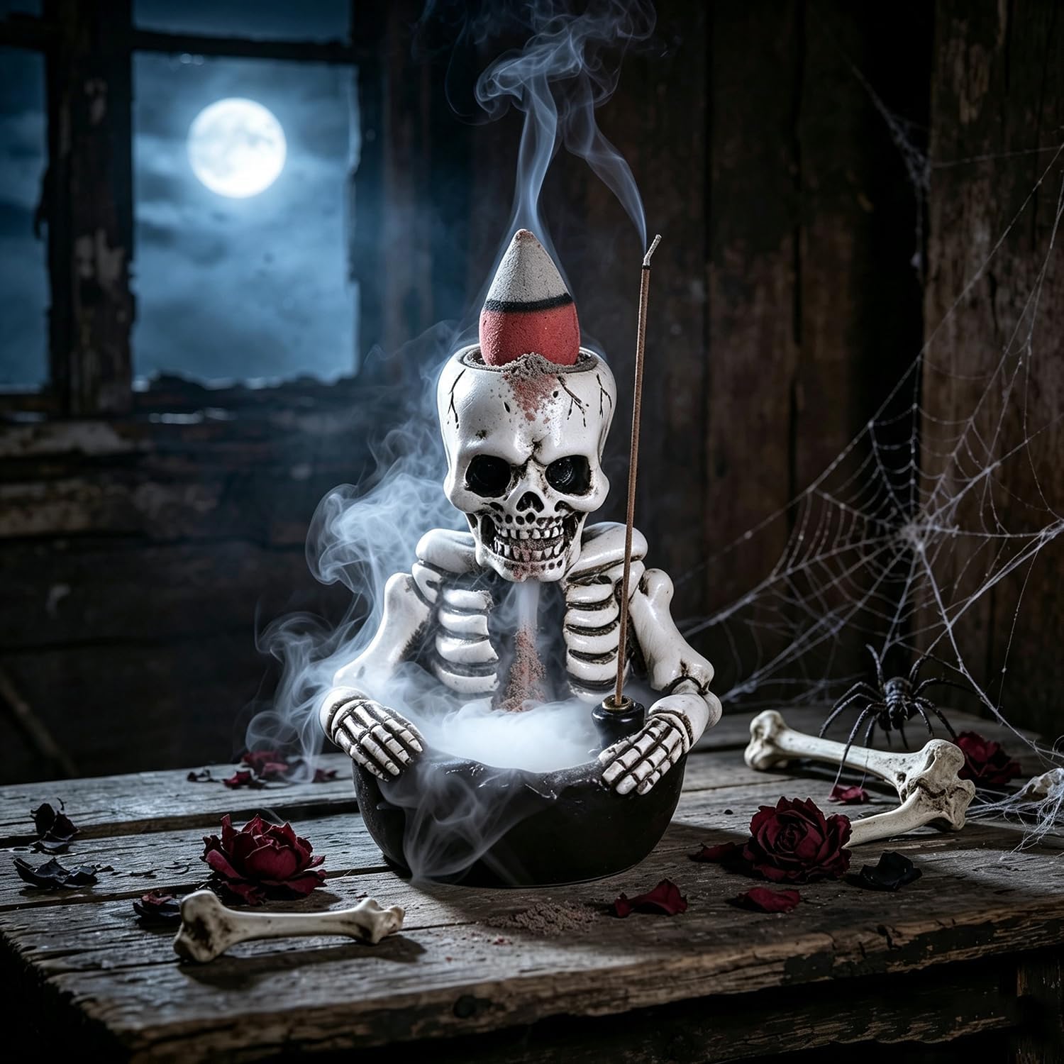 Skull Incense Burner Incense Holder for Sticks Resin Burner for Halloween