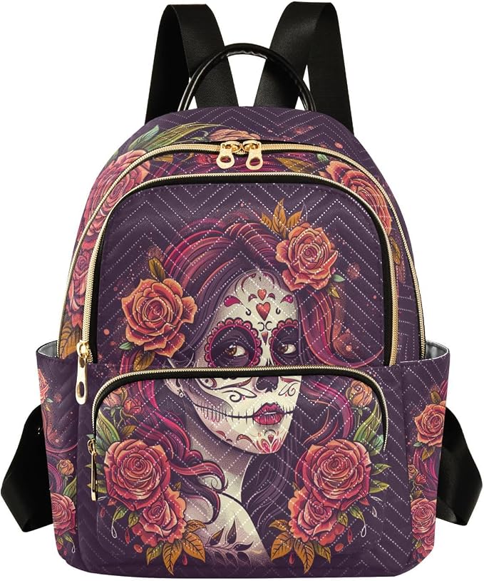 Highland Cow Rose Butterfly Women Backpack Purse Shoulder Bag