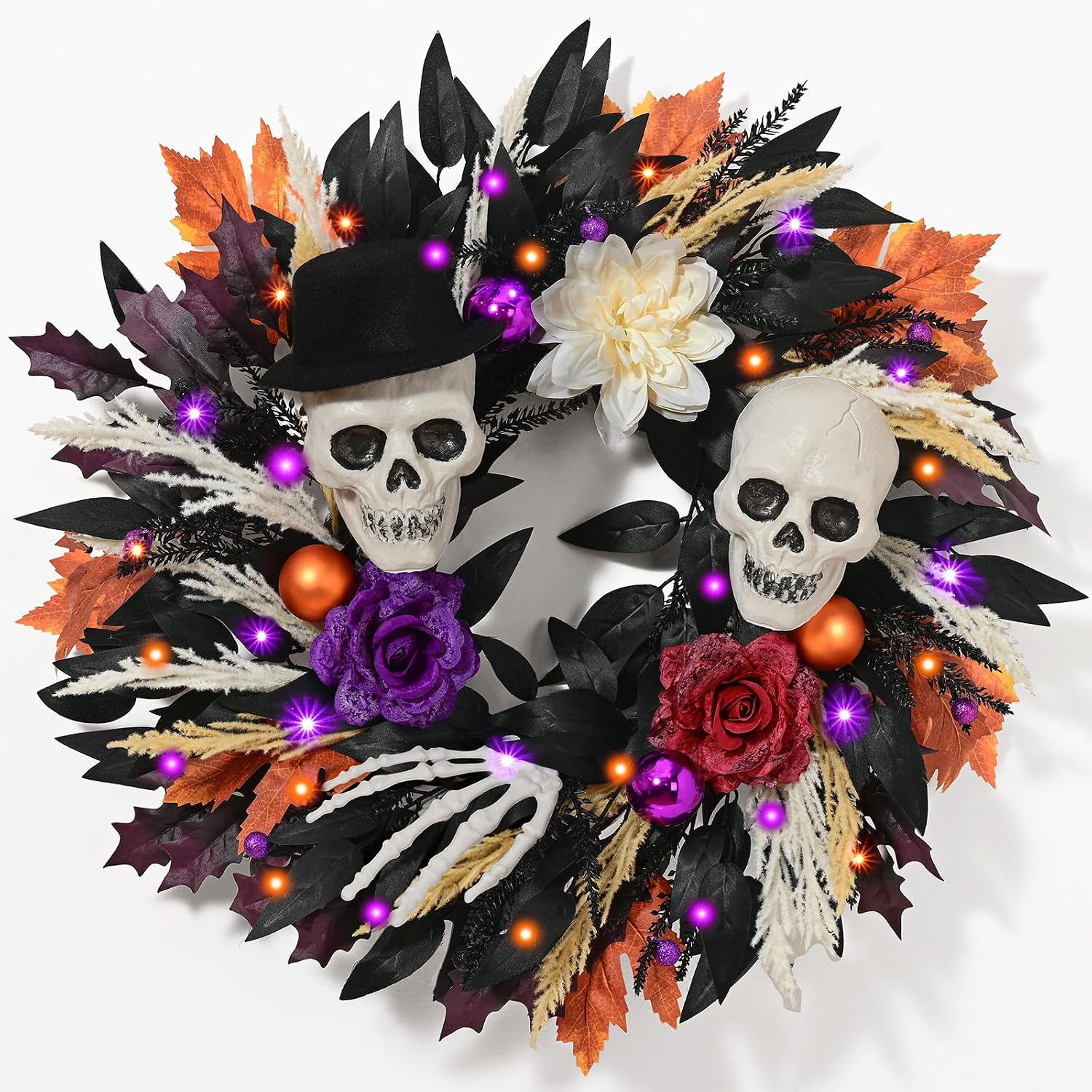 Inch Halloween Wreath for Front Door, Halloween Door Wreath