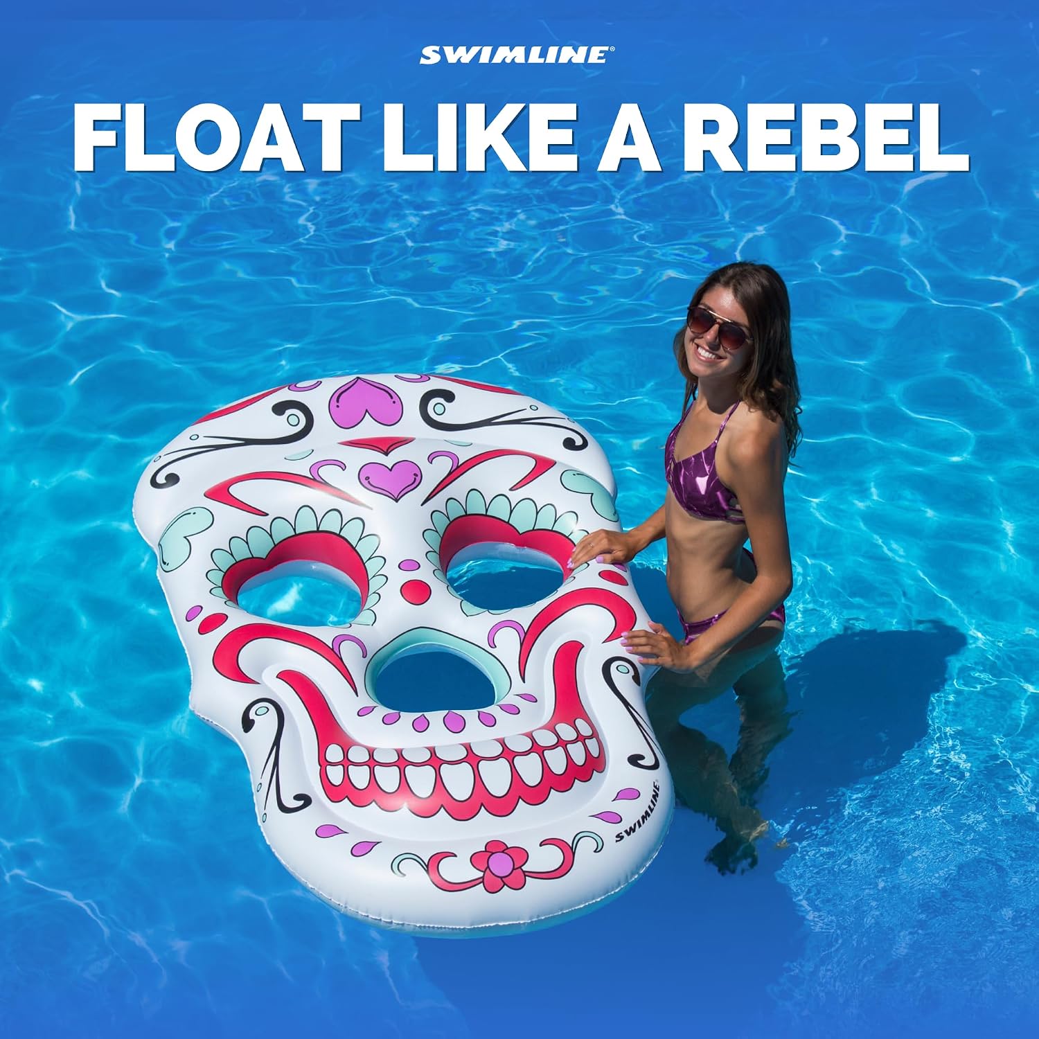 Swimline Sugar Skull Pool Float