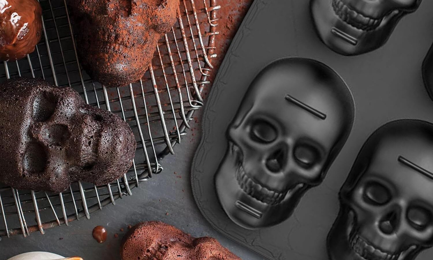 Skull Cake Pan Silicone Mold, Pirate Baking Pan For Baking, For Halloween, Birthday Party